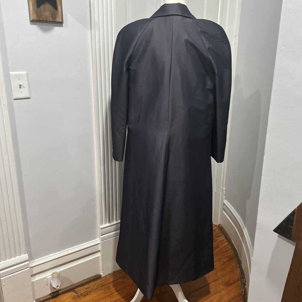 Vintage Lily & Taylor Light Wt 8 Trench Coat Iridescent Blue Classy Lined Jacket - Picture 14 of 16